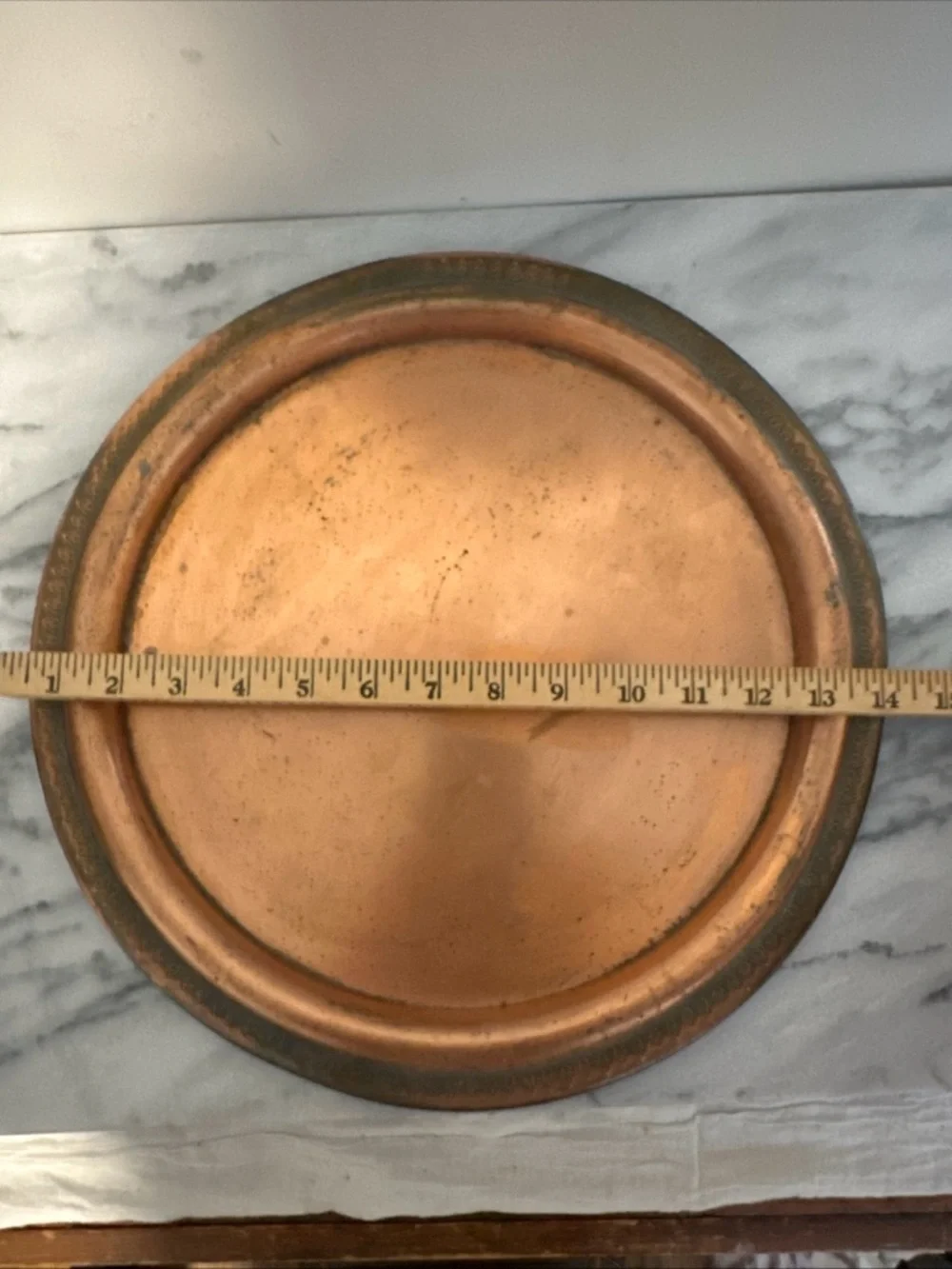 Vintage Copper Decorative serving tray barware vanity Warm Copper Tone 14.5”D